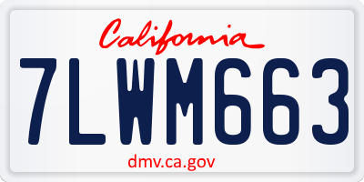 CA license plate 7LWM663