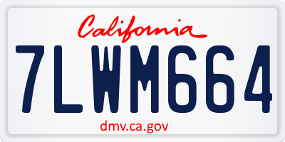 CA license plate 7LWM664
