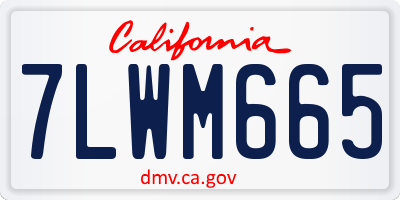 CA license plate 7LWM665