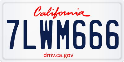 CA license plate 7LWM666