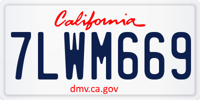 CA license plate 7LWM669