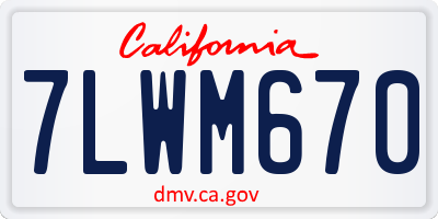 CA license plate 7LWM670