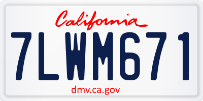 CA license plate 7LWM671
