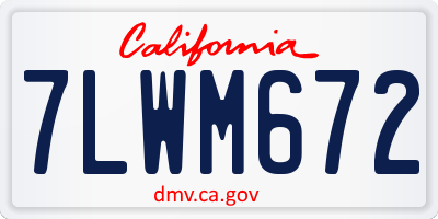 CA license plate 7LWM672