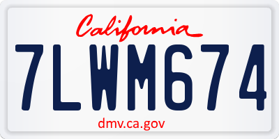 CA license plate 7LWM674
