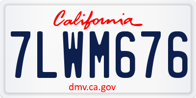 CA license plate 7LWM676