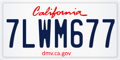 CA license plate 7LWM677