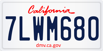 CA license plate 7LWM680