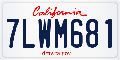 CA license plate 7LWM681