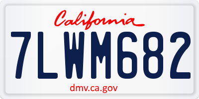 CA license plate 7LWM682
