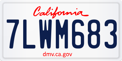 CA license plate 7LWM683
