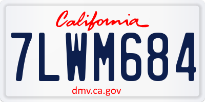 CA license plate 7LWM684