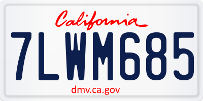 CA license plate 7LWM685