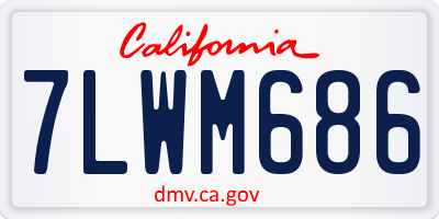 CA license plate 7LWM686