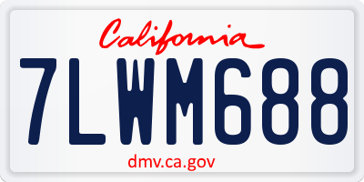 CA license plate 7LWM688