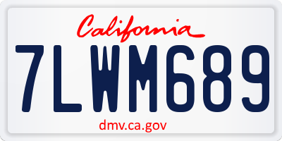 CA license plate 7LWM689