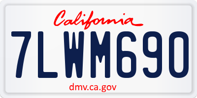 CA license plate 7LWM690