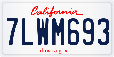 CA license plate 7LWM693