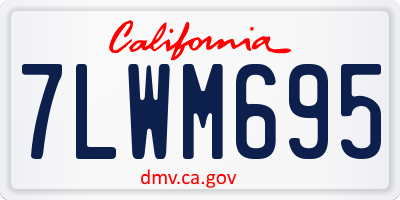 CA license plate 7LWM695