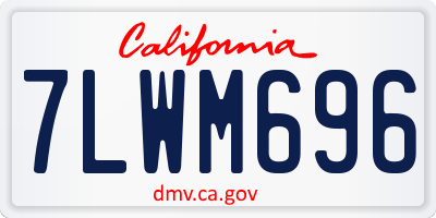 CA license plate 7LWM696