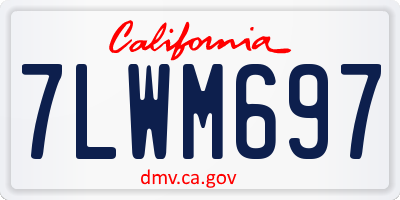 CA license plate 7LWM697