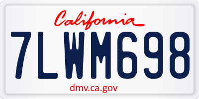 CA license plate 7LWM698