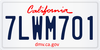 CA license plate 7LWM701
