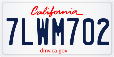CA license plate 7LWM702
