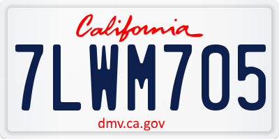 CA license plate 7LWM705