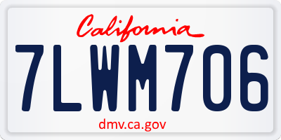 CA license plate 7LWM706