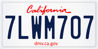 CA license plate 7LWM707