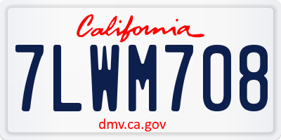 CA license plate 7LWM708