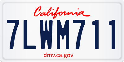 CA license plate 7LWM711