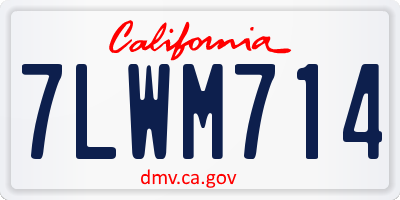 CA license plate 7LWM714