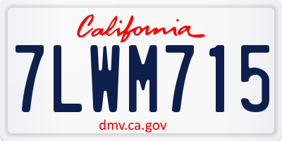 CA license plate 7LWM715