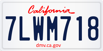 CA license plate 7LWM718