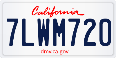 CA license plate 7LWM720