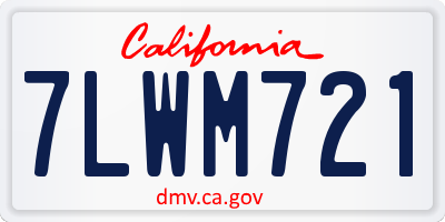 CA license plate 7LWM721