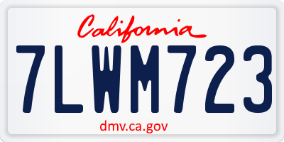 CA license plate 7LWM723