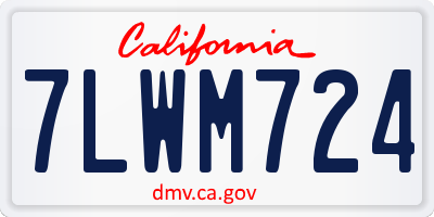 CA license plate 7LWM724