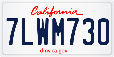 CA license plate 7LWM730