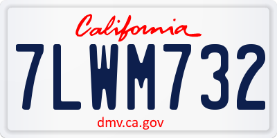 CA license plate 7LWM732