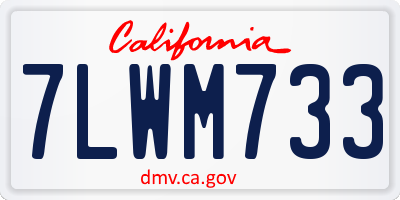 CA license plate 7LWM733