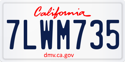 CA license plate 7LWM735