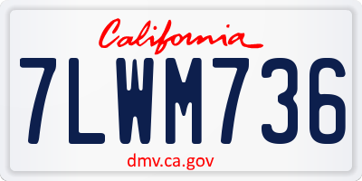 CA license plate 7LWM736