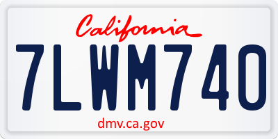 CA license plate 7LWM740