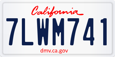 CA license plate 7LWM741