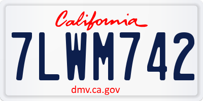 CA license plate 7LWM742