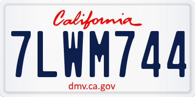 CA license plate 7LWM744