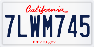 CA license plate 7LWM745